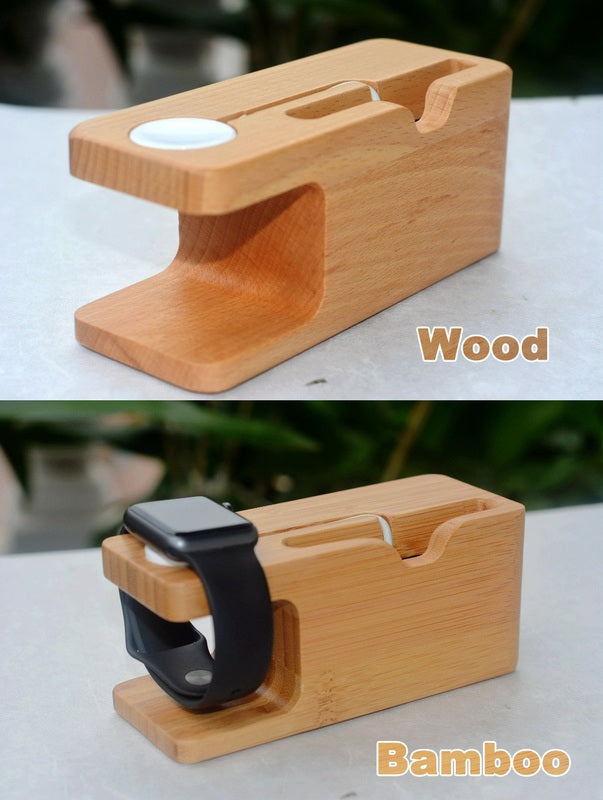 Bamboo 2-in-1 Apple Watch & iPhone Charging Stand Holder