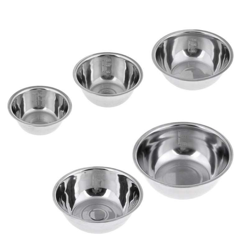 5pcs/Set Stainless Steel Mixing Bowls Non Slip Nesting Whisking Bowls Set Mixing Bowls For Salad Cooking Baking