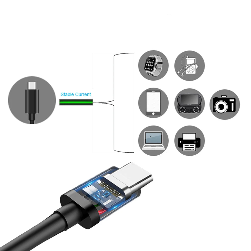 PD 60W USB C to USB Type C Cable Fast Charge Data Cable For Iphone 15