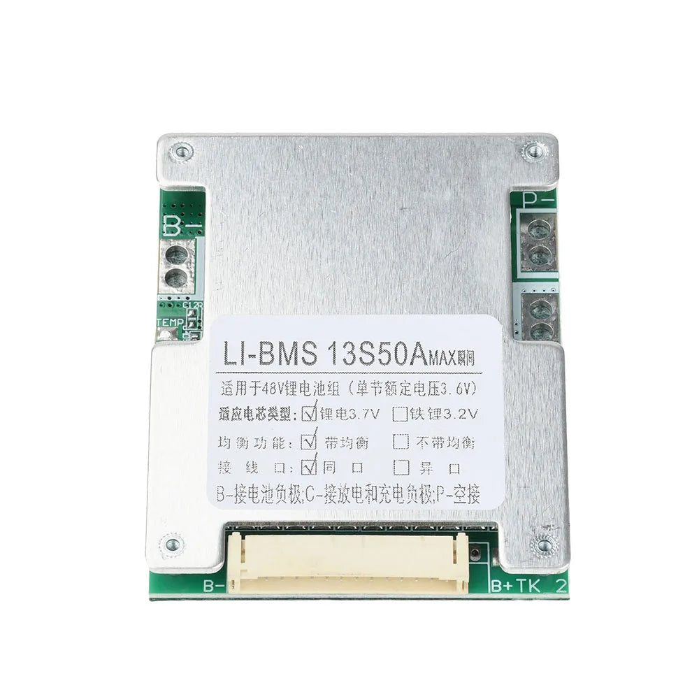 BMS 13S 48V 50A 18650 Li-ion Lithium Battery Pack Protection PCB Board Electronics For Electric Car Battery Car Balance Vehicle