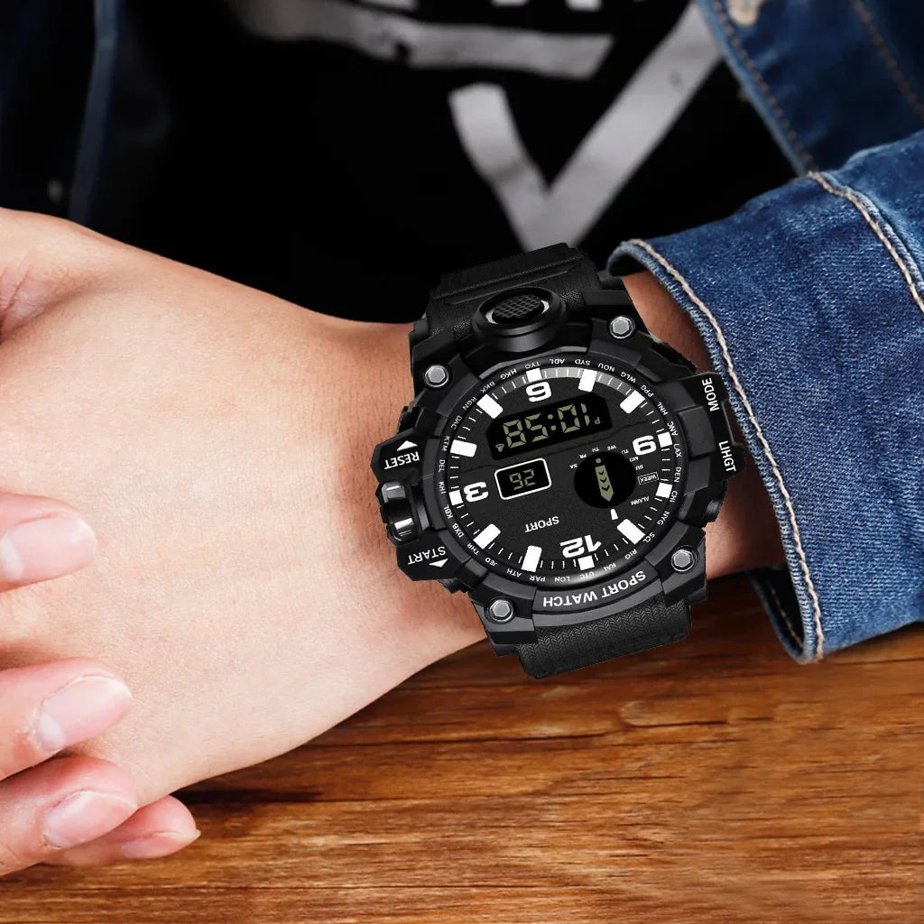 YIKAZE Men's Watch LED Digital Men Sport Watches Fitness Electronic