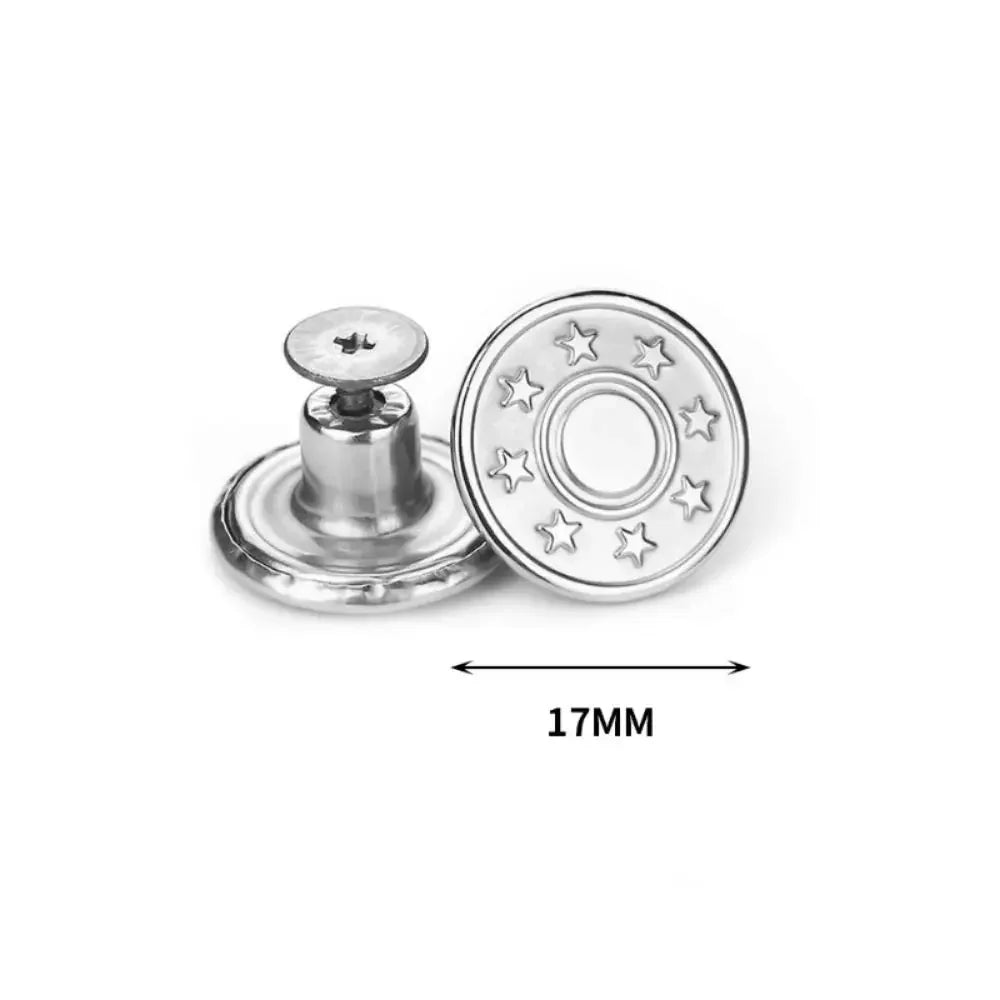 10pcs/Pack 17mm Adjustable Nail-Free Jeans Waist Extender Buttons