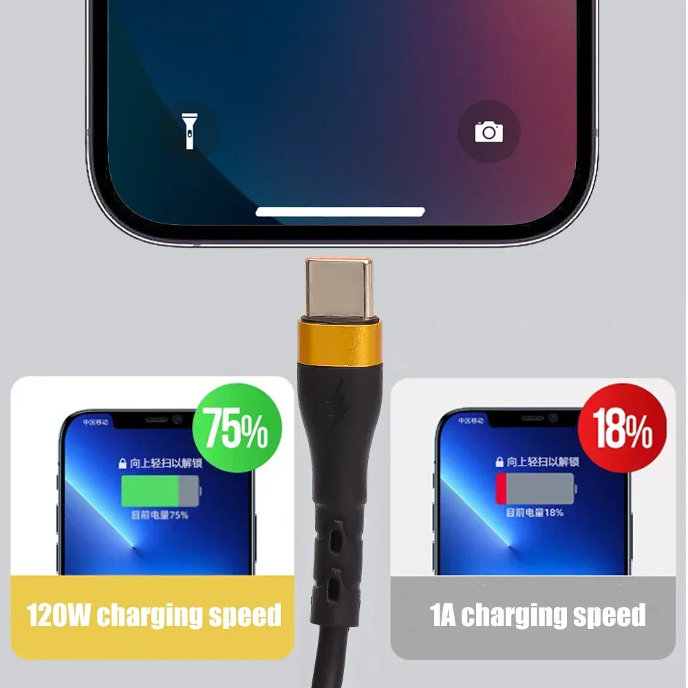 Retractable 120W PD Fast Charging USB-C To USB-C Spring
