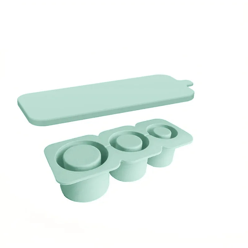 3-Grid Ice Cube Tray For Stanley 30/40 Oz Tumbler Cups Reusable Cylinder Silicone Ice Cube Molds With Lid For Drink Juice Coffee