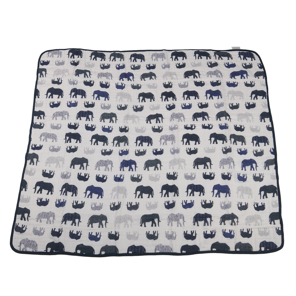 Blue Elephants and Spotted Wave Newcastle Blanket