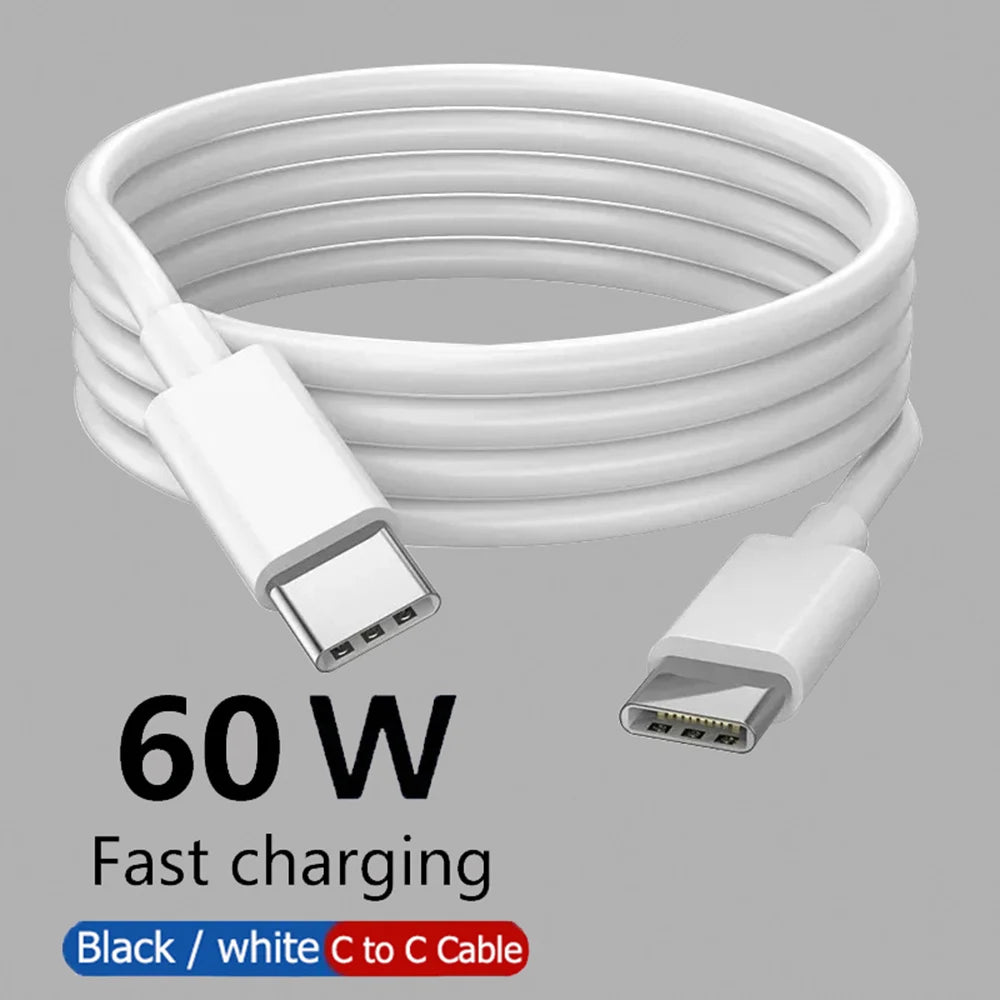 PD 60W USB C to USB Type C Cable Fast Charge Data Cable For Iphone 15
