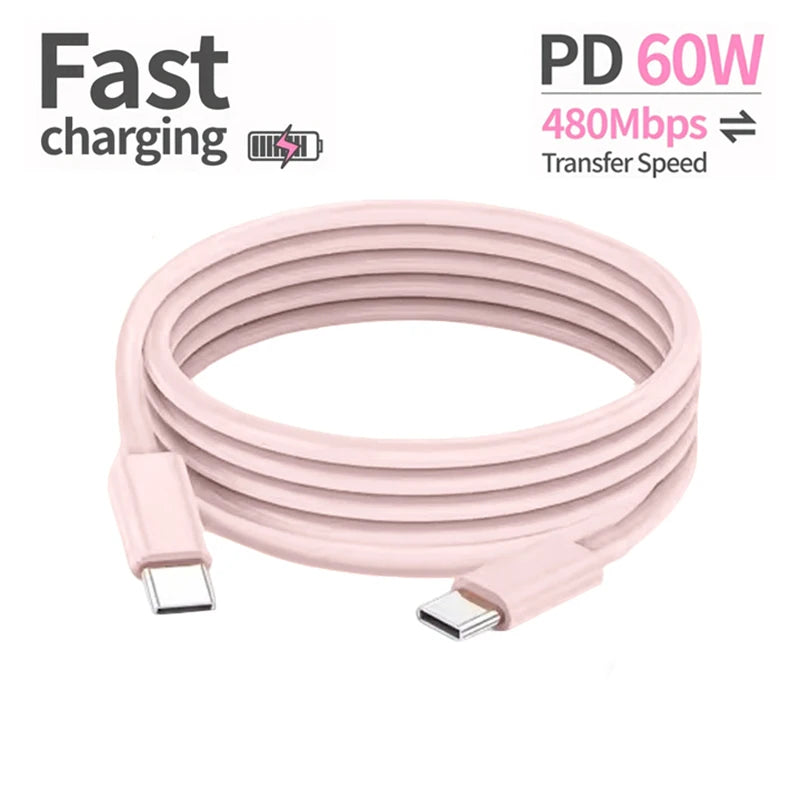 PD 60W Type C to Type C Cable For IPhone 15 16 Fast Charging For