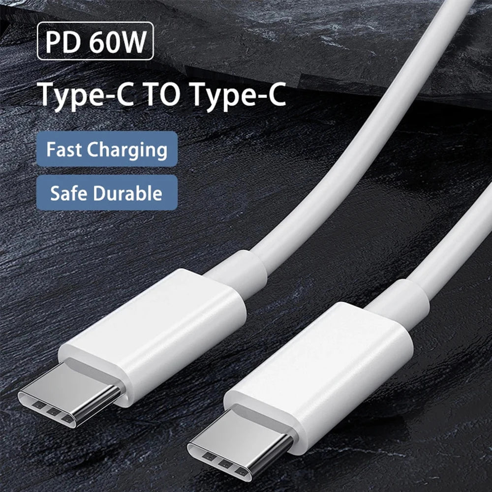 PD 60W USB C to USB Type C Cable Fast Charge Data Cable For Iphone 15