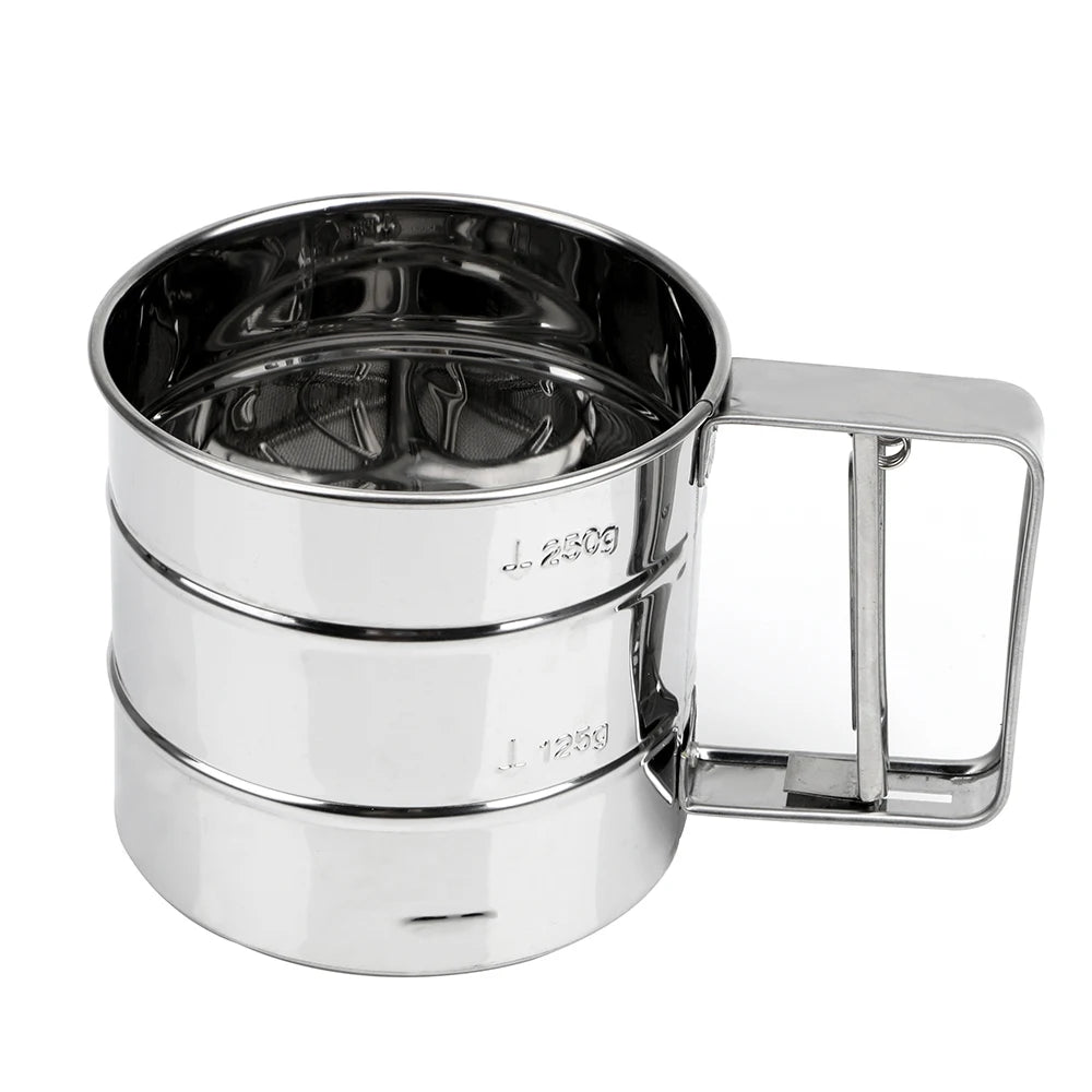 Stainless Steel Sieve Cup Baking Icing Sugar Shaker Bakeware Powder Flour Mesh Sifter Cup Pastry Baking Tools