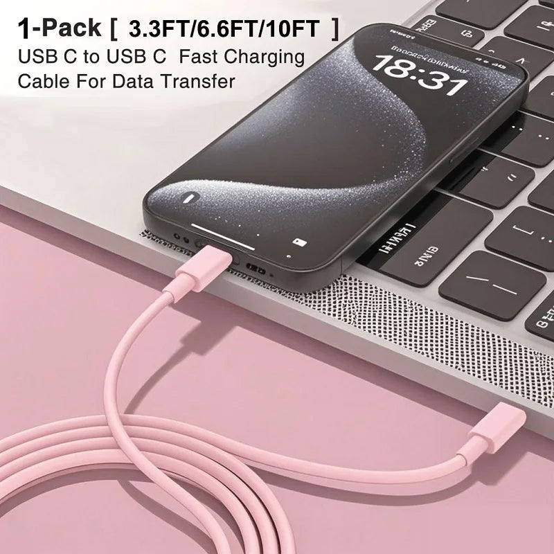 PD 60W Type C to Type C Cable For IPhone 15 16 Fast Charging For