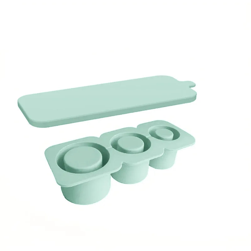 3-Grid Ice Cube Tray For Stanley 30/40 Oz Tumbler Cups Reusable Cylinder Silicone Ice Cube Molds With Lid For Drink Juice Coffee