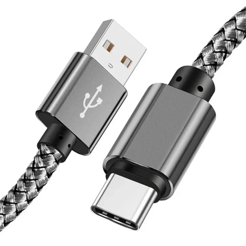 Nylon Data Cable Fast Charger USB A to Type C Charging Cable For