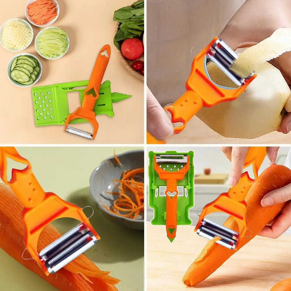 Cocororo Peeler Fruit And Vegetable Peeler Multifuncional Doble Strips For Potato Orange With Juicer And Potato Zest Peeler