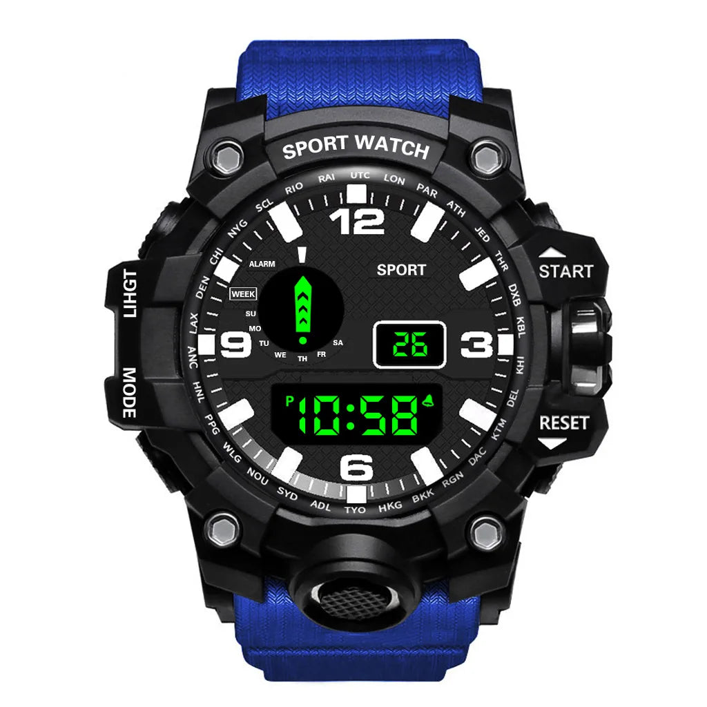 YIKAZE Men's Watch LED Digital Men Sport Watches Fitness Electronic