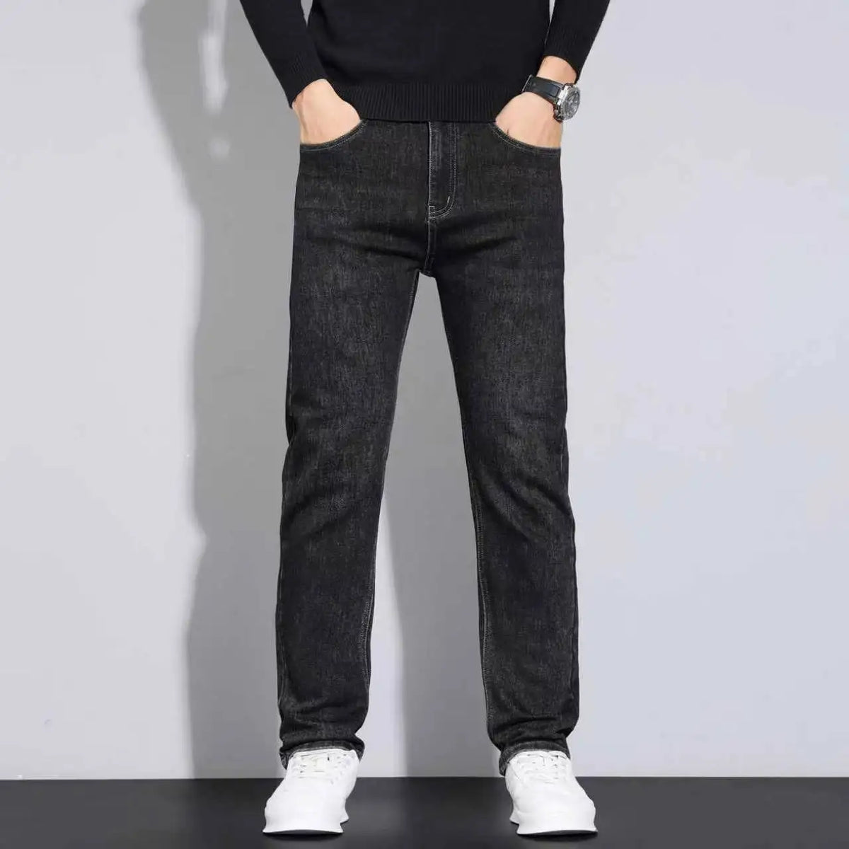 2026 New Style Business Men's Jeans Casual Straight Stretch Fashion