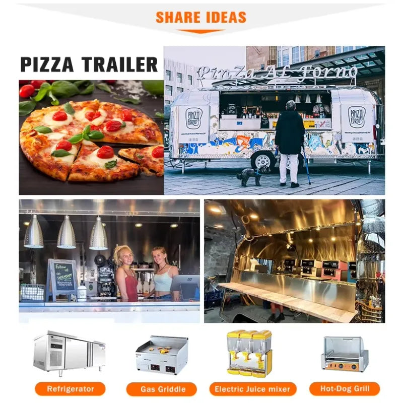 Top Selling Mobile Kitchen Food Carts and Food Ice Cream Pizza Coffee Trailer Truck Hot Sale