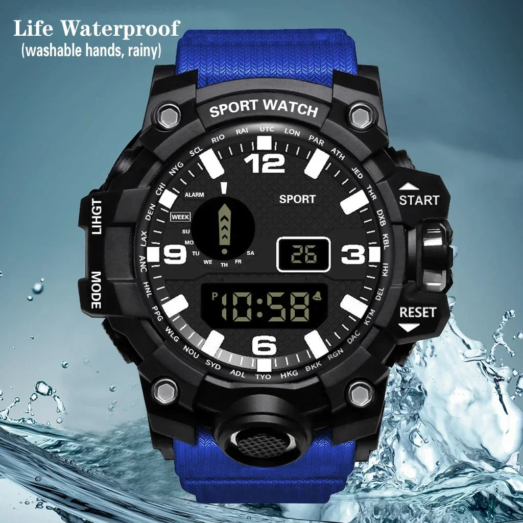 YIKAZE Men's Watch LED Digital Men Sport Watches Fitness Electronic