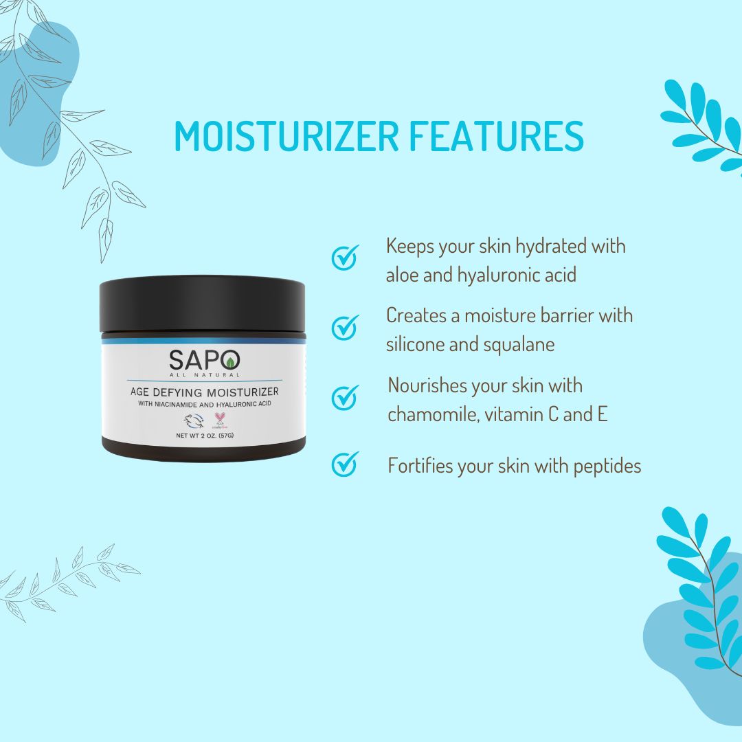 Sapo All Natural Niacinamide Hyaluronic Acid Face Moisturizer, 2 oz
