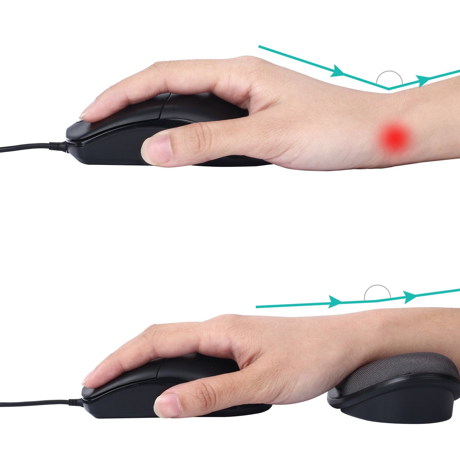 Memory Foam Wrist Rest Mouse Pad – Non-Slip Ergonomic Computer Desk Pad