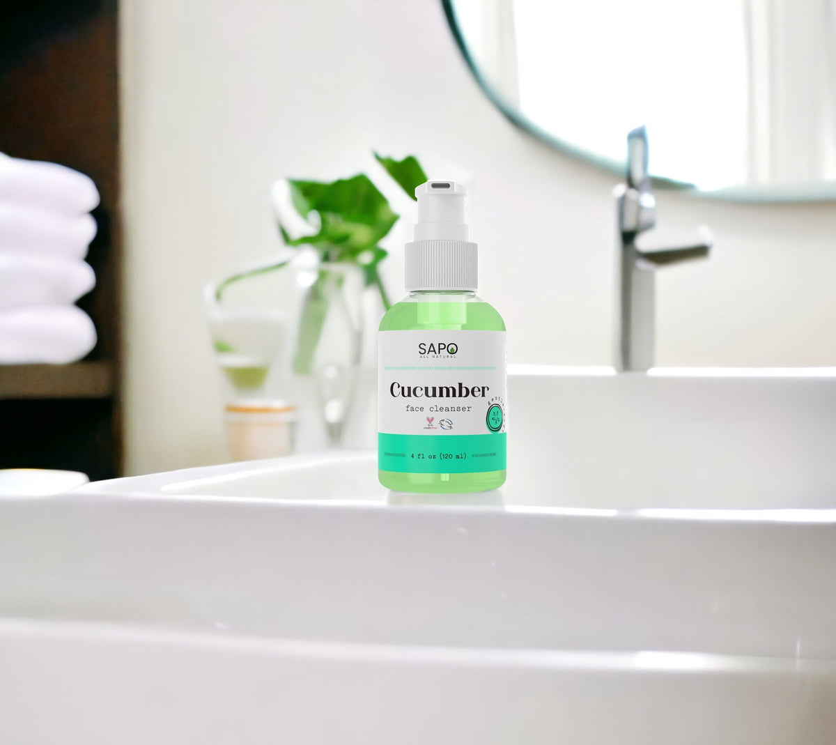 Sapo All Natural Cucumber Aloe Vera Hydrating Face Cleanser, 4 oz
