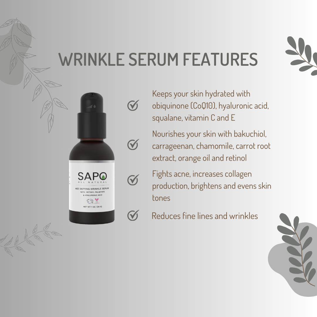 Sapo All Natural Bakuchiol Wrinkle Serum with Retinyl Palmitate, 1 oz