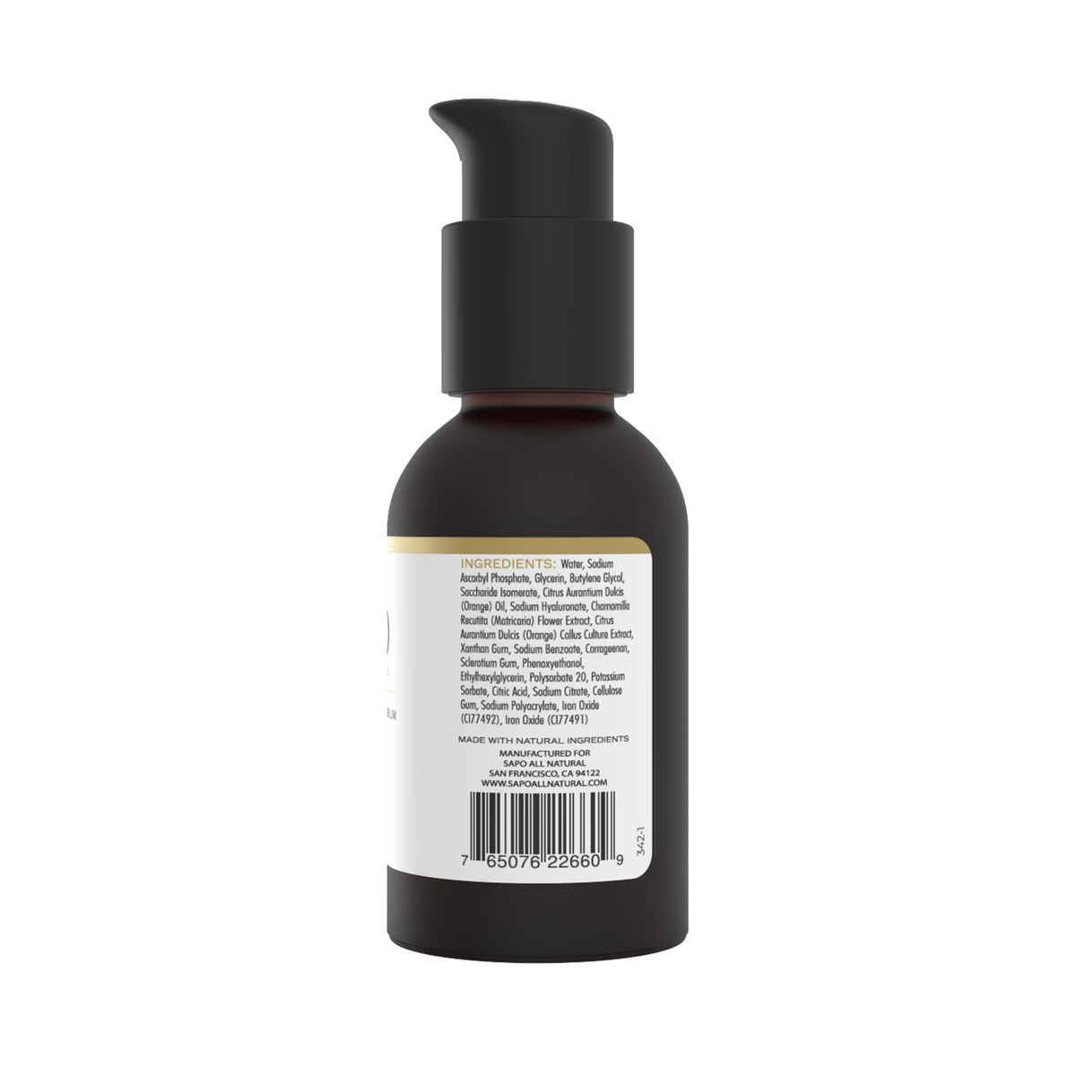 Sapo All Natural Vitamin C Hyaluronic Acid Face Serum, 1 oz