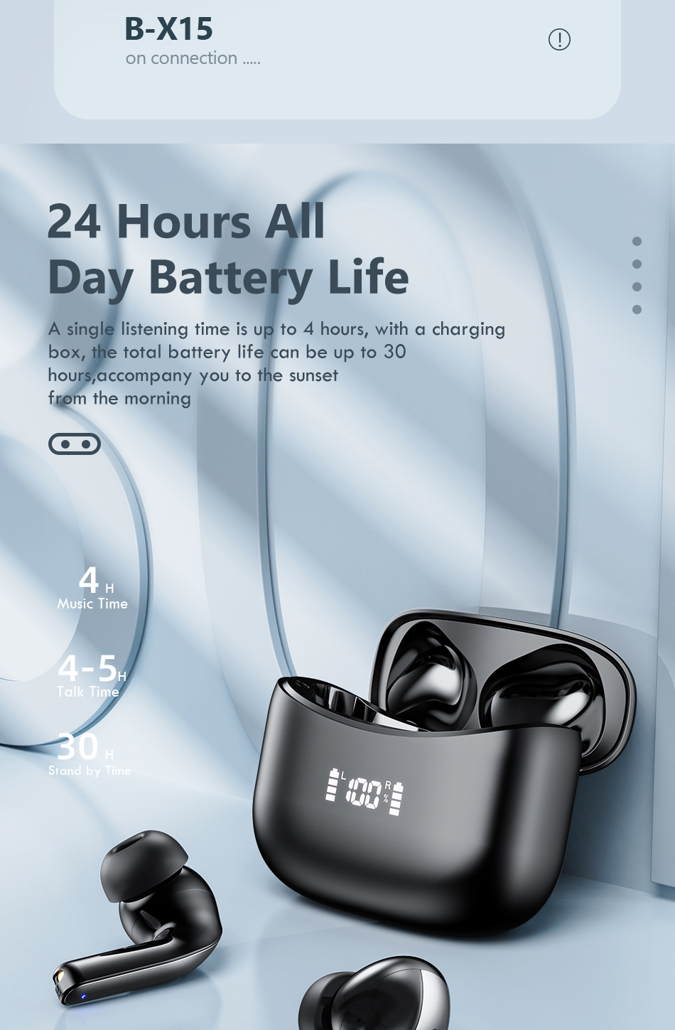 LED TWS Bluetooth 5.0 Earbuds – IPX5 Waterproof, CVC 8.0 Noise Reduction, 9D Sound