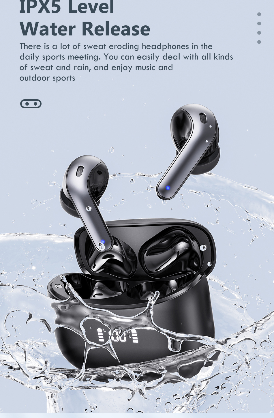 LED TWS Bluetooth 5.0 Earbuds – IPX5 Waterproof, CVC 8.0 Noise Reduction, 9D Sound