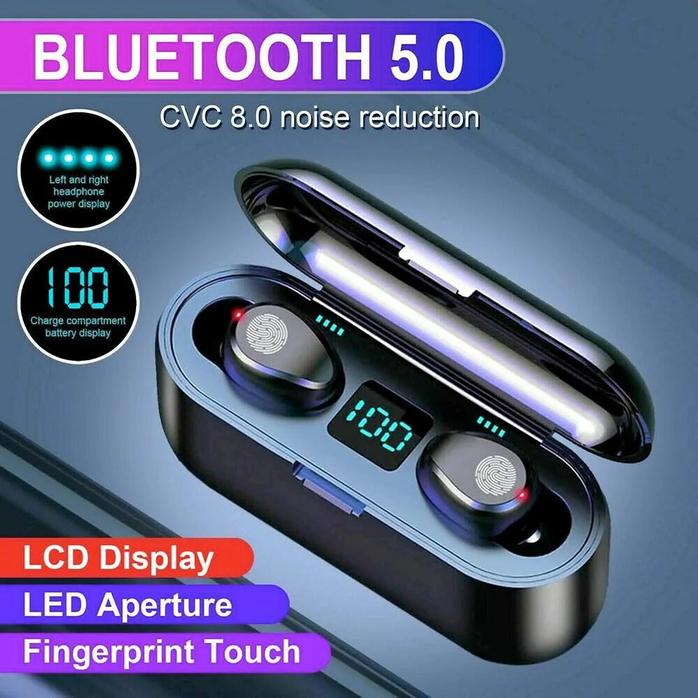 Bluetooth 5.0 Wireless Earbuds with Charging Case Power Bank – IPX7 Waterproof, CVC 8.0 Noise Cancelling
