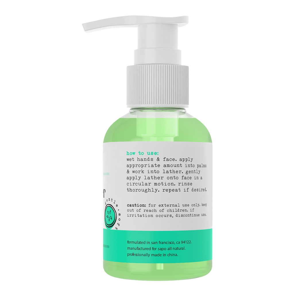 Sapo All Natural Cucumber Aloe Vera Hydrating Face Cleanser, 4 oz