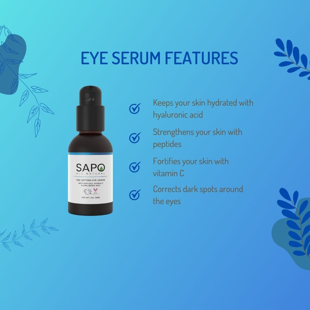 Sapo All Natural Peptide Hyaluronic Acid Eye Serum, 1 oz