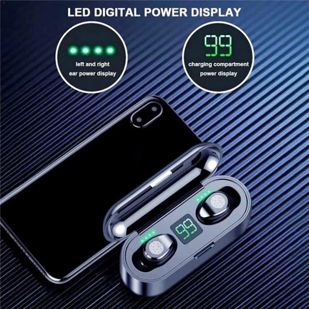 Bluetooth 5.0 Wireless Earbuds with Charging Case Power Bank – IPX7 Waterproof, CVC 8.0 Noise Cancelling