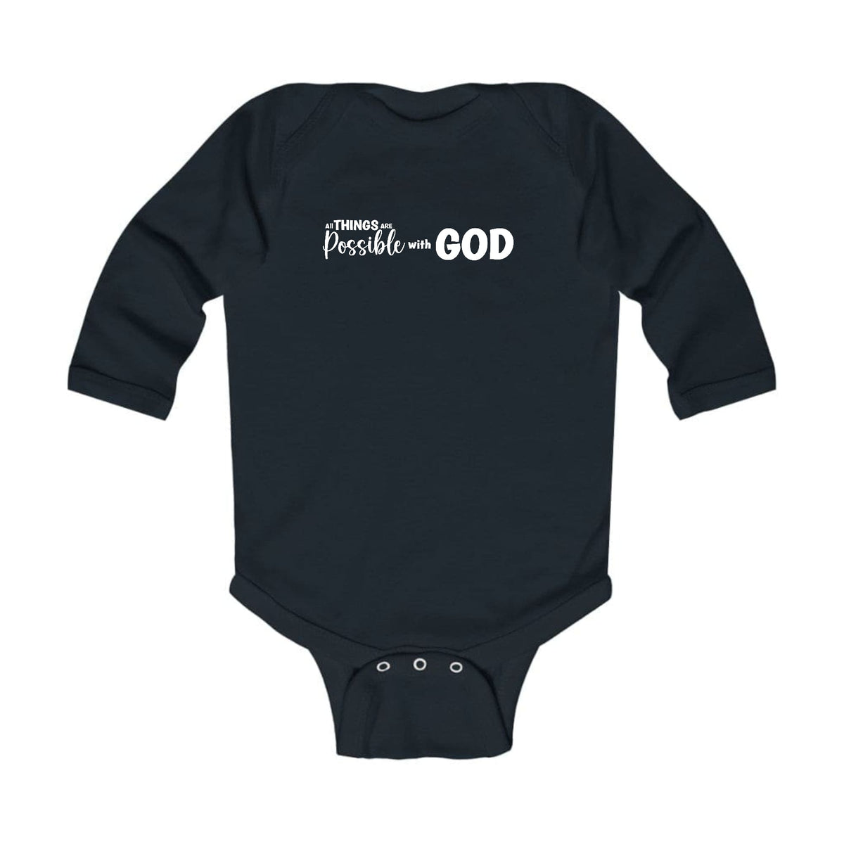 Infant Long Sleeve Graphic T-shirt - All Things are Possible with God