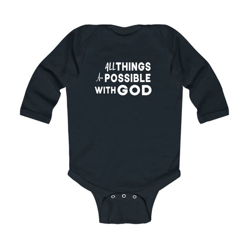 Infant Long Sleeve Graphic T-shirt - All Things are Possible with God