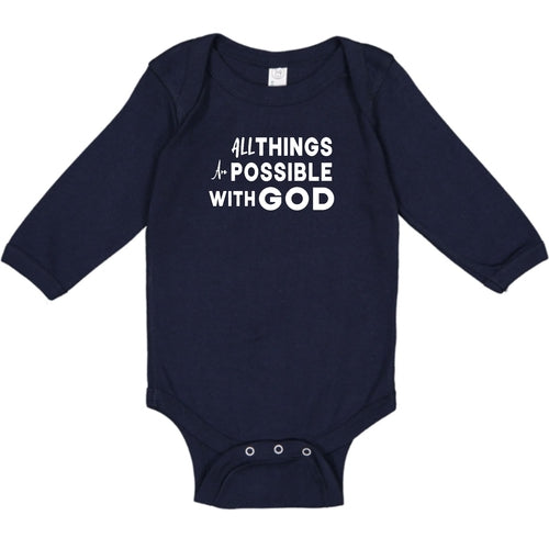 Infant Long Sleeve Graphic T-shirt - All Things are Possible with God