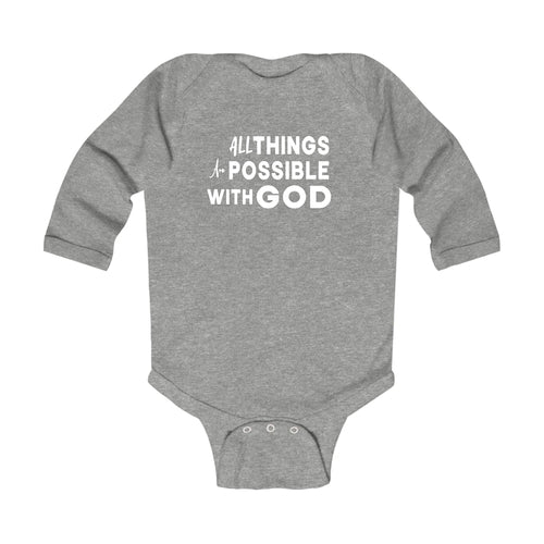 Infant Long Sleeve Graphic T-shirt - All Things are Possible with God