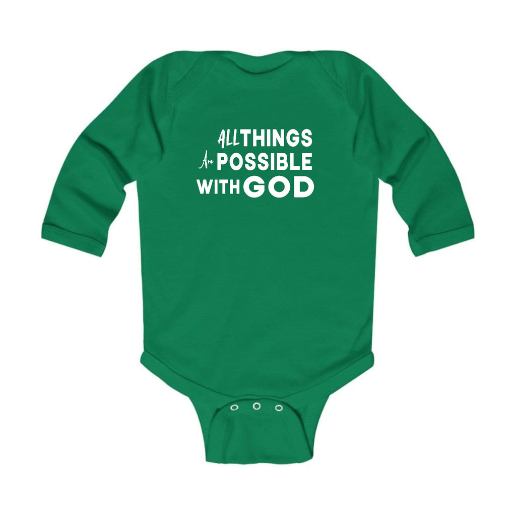 Infant Long Sleeve Graphic T-shirt - All Things are Possible with God
