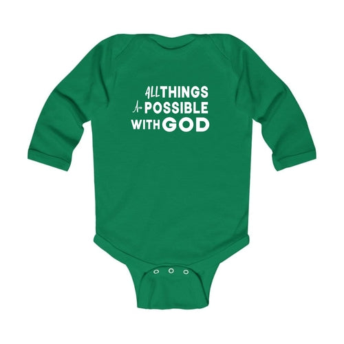 Infant Long Sleeve Graphic T-shirt - All Things are Possible with God