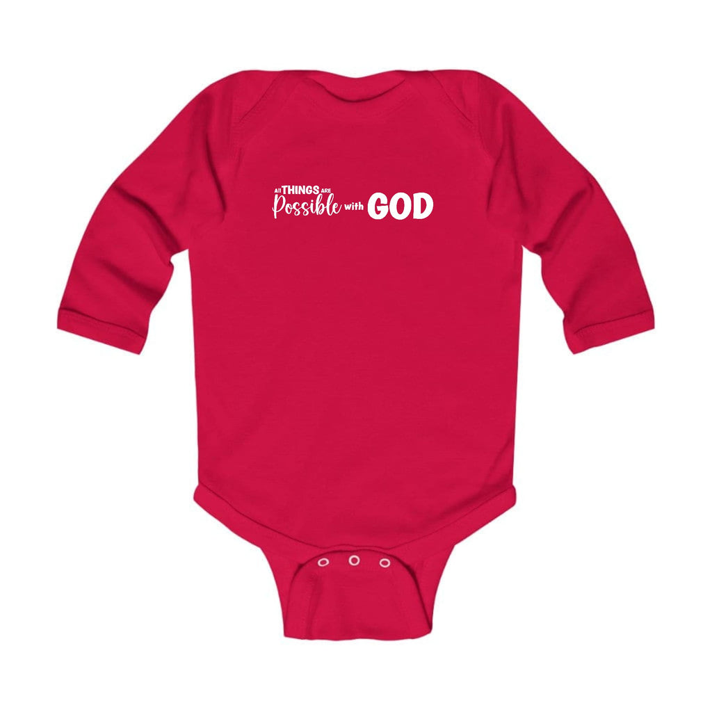 Infant Long Sleeve Graphic T-shirt - All Things are Possible with God