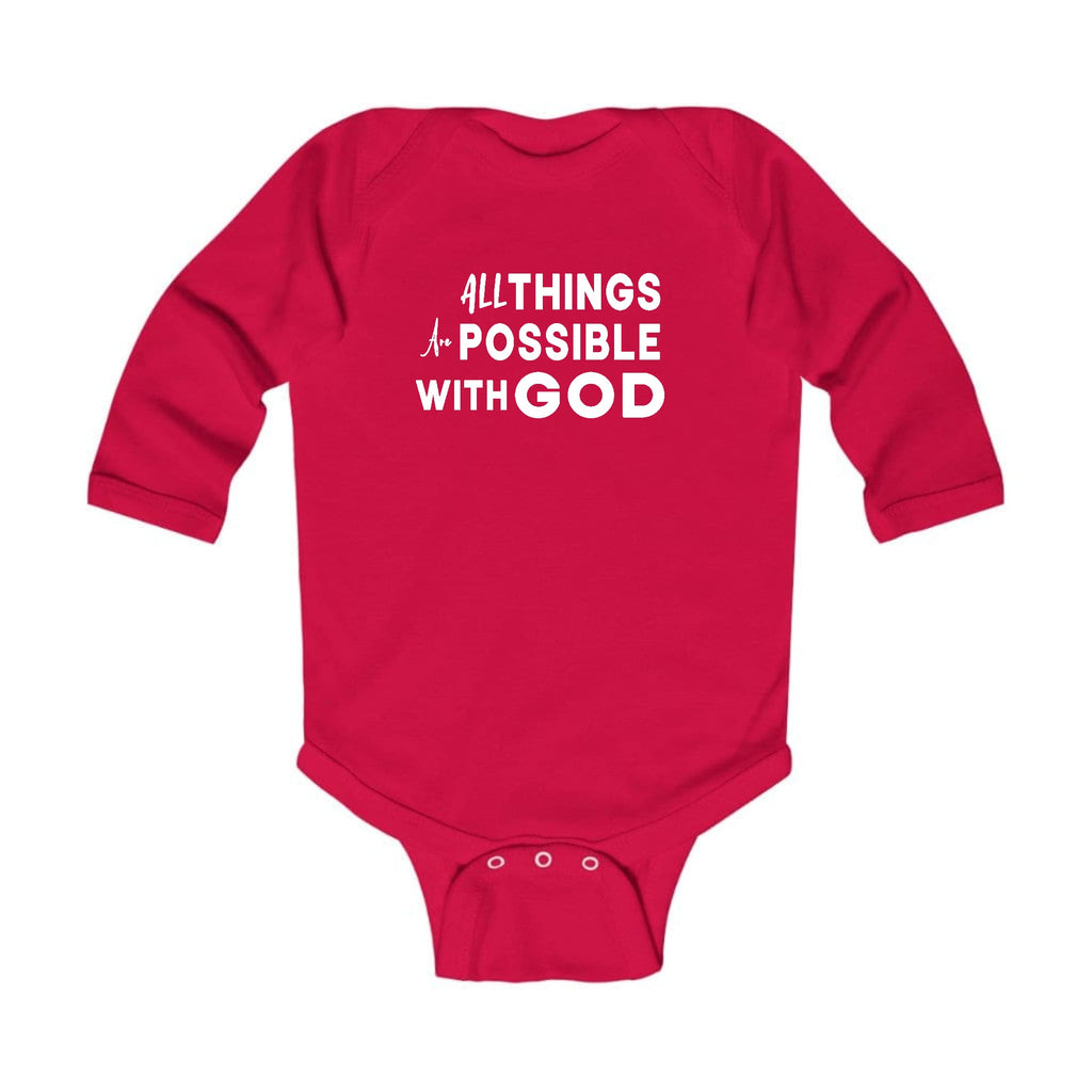 Infant Long Sleeve Graphic T-shirt - All Things are Possible with God