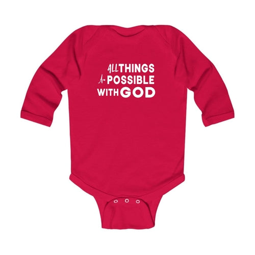 Infant Long Sleeve Graphic T-shirt - All Things are Possible with God