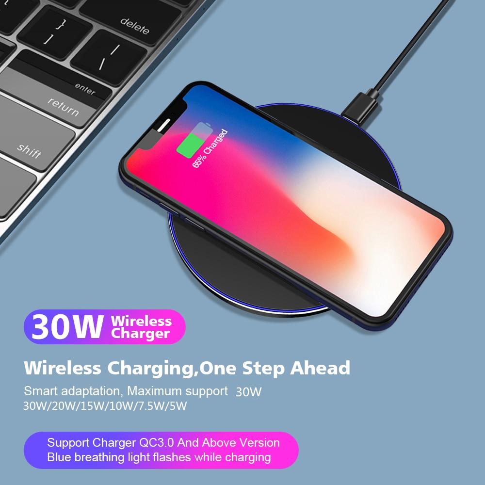 Dragon W9 30W Wireless Charging Pad – Ultra-Thin USB-C, iPhone 15 Compatible