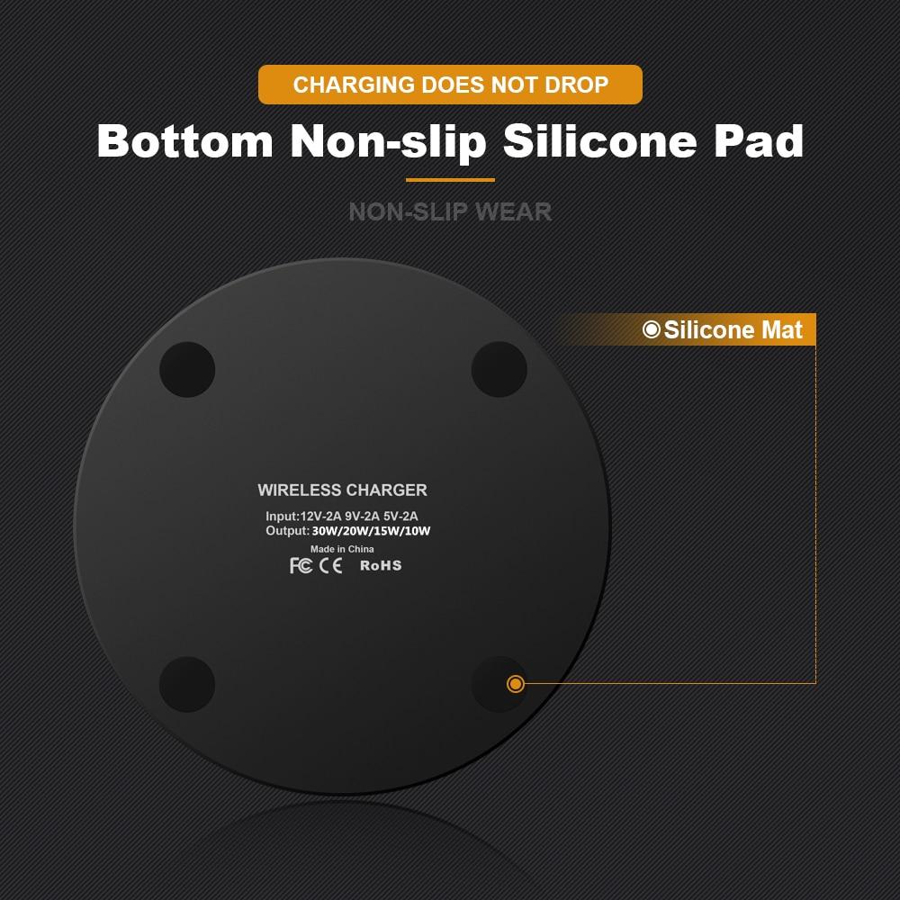 Dragon W9 30W Wireless Charging Pad – Ultra-Thin USB-C, iPhone 15 Compatible